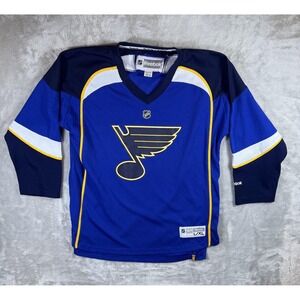 St Louis Blues Hockey Jersey Youth L/XL Blue NHL Reebok Long Sleeve Shirt